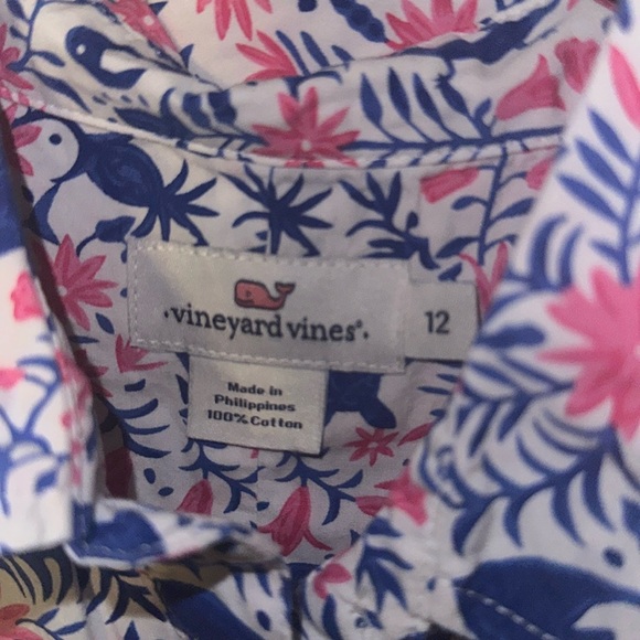 Vineyard Vines Sea Creature Cotton Blouse NWOT SZ 12 - Picture 4 of 5